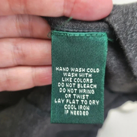 Lauren Ralph Lauren Gray Sleeveless Faux Leather Trim Dress Sz Large - Picture 6 of 10